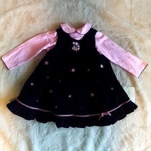 NWT Corduroy Pinafore Dress Set, 2T